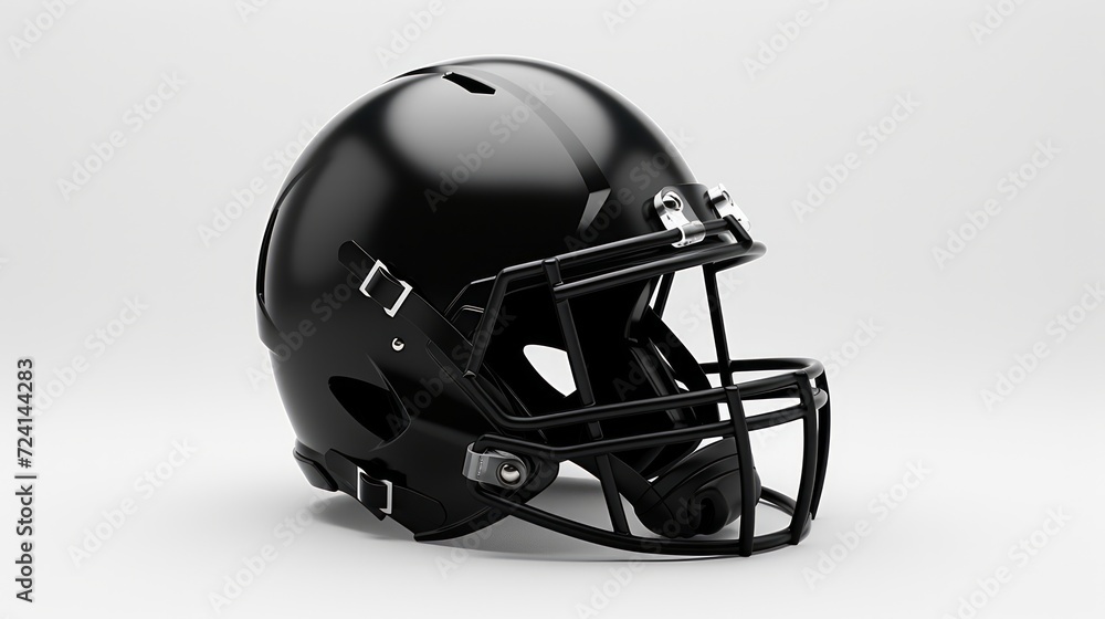Fototapeta premium American football black helmet. Neural network AI generated art