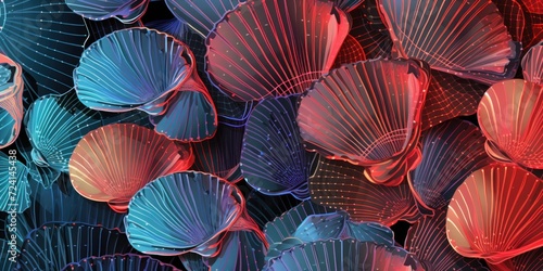 seashell microchip pattern, electronic pattern, vector illustration  photo