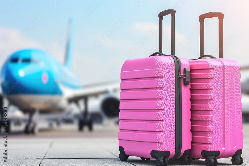 A Suitcase with Luggage Highlights the Challenges and Hassles of Airport Travel - The Image Features a Plane on the Runway, Emphasizing the Realities of the Airport Experience A Suitcase with Luggage Highlights the Challenges and Hassles of Airport Travel - The Image Features a Plane on the Runway, Emphasizing the Realities of the Airport Experience