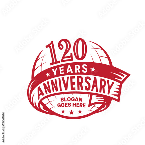 120 years anniversary design template. 120th logo. Vector and illustration. 