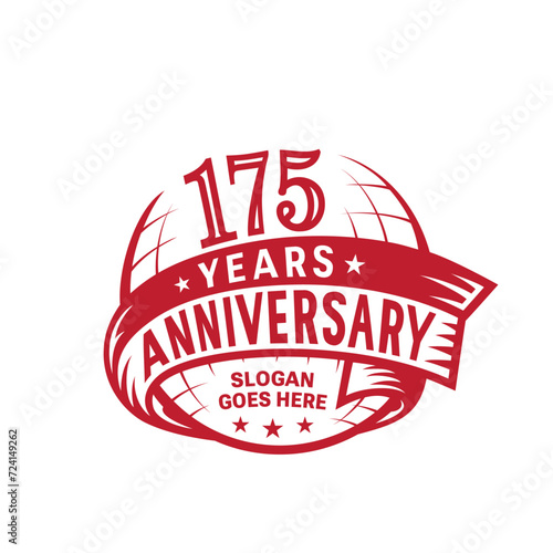 175 years anniversary design template. 175th logo. Vector and illustration. 