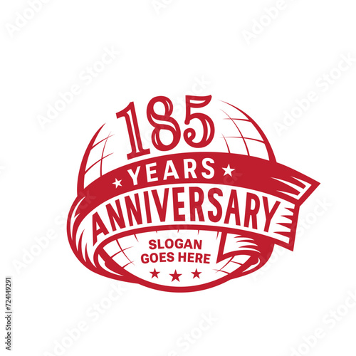 185 years anniversary design template. 185th logo. Vector and illustration. 