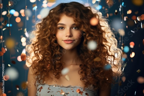 Curly girl in candy