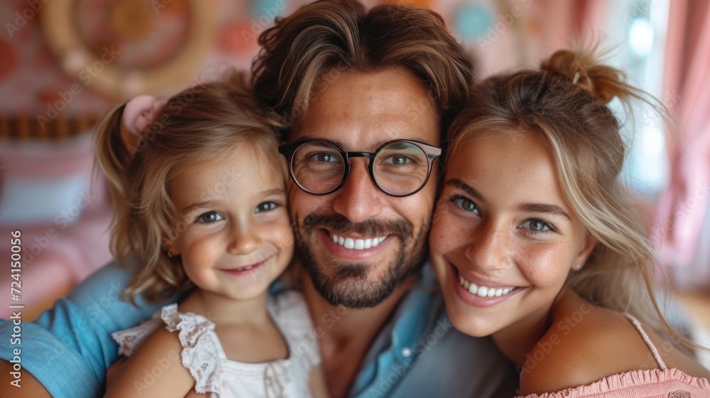 Happy Family in Booth Generative AI Happy Family in Booth Generative AI