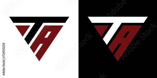 vector TA logo with a combination of triangles