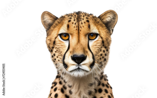 Cheetah Front look Isolated on Transparent Background or PNG	