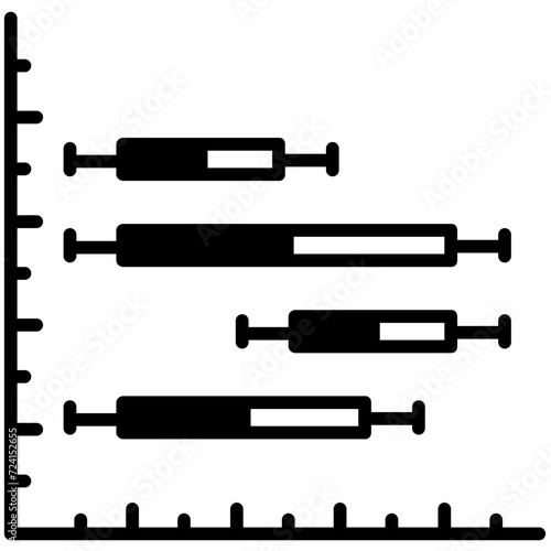 whisker plot glyph and line vector illustration