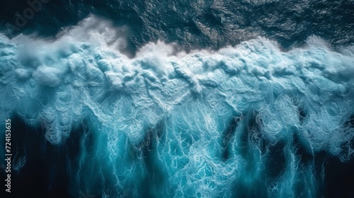 Ocean Waves Crashing on Rocky Coast Generative AI photo