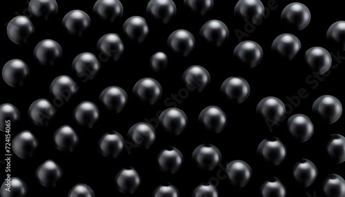 Metallic spheres on black background 