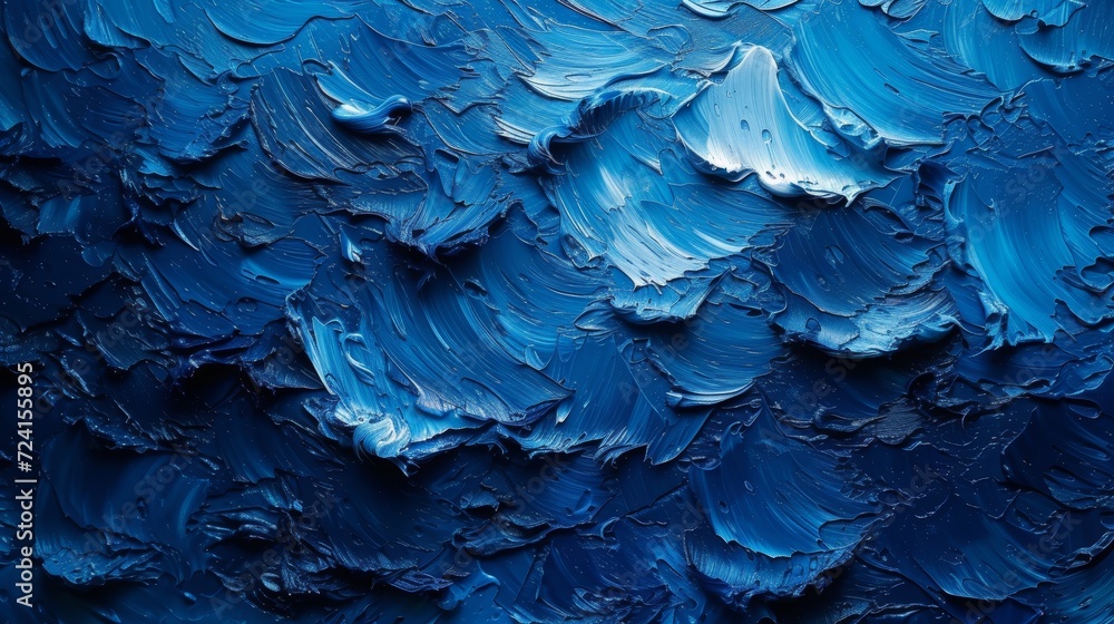 Blue Paint Abstract Art Generative AI