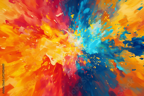 Expressionistic Color Explosions Abstract Background