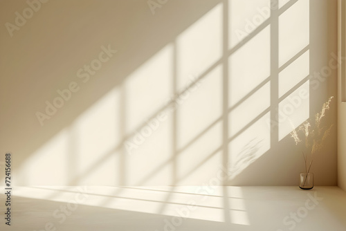 Light Beige Minimalism  Abstract Background with Window Shadow