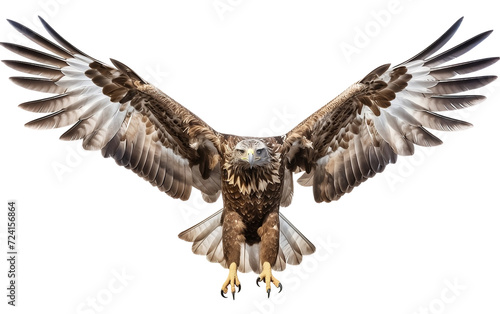 Eagle Looking To Prey Isolated on White Background or on Clear Background