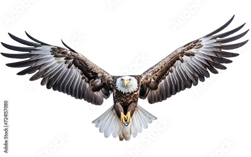 Eagle Looking To Prey By Closing Its Legs Isolated on White Background or on Clear Background © Stock