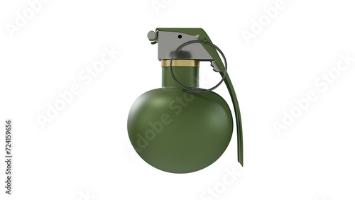 Sphere battle frag grenade isolated on transparent and white background. Hand grenade concept. 3D render