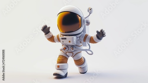 3d render spaceman character on white background, pixar style