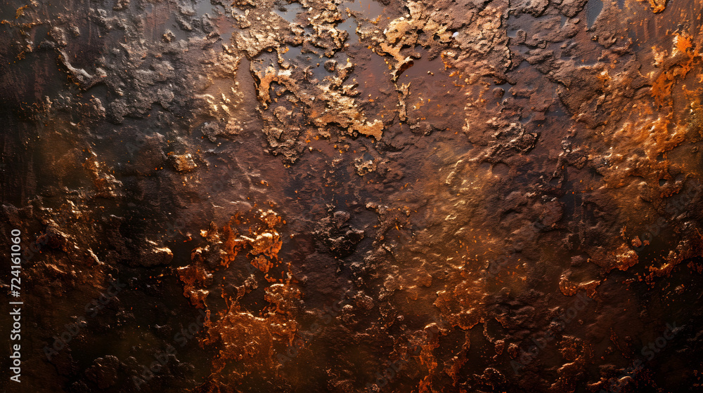 Close Up of Rusted Metal Surface With Chipped Paint