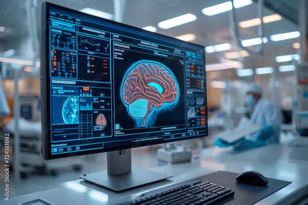 Medical brain scan display for advanced diagnostics Medical brain scan display for advanced diagnostics