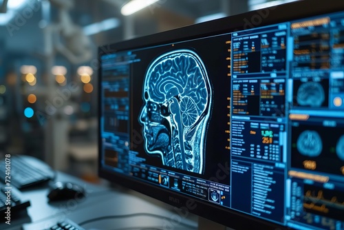 Medical brain scan display for advanced diagnostics photo