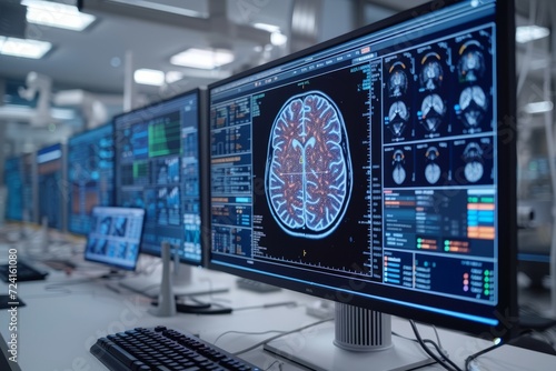 Medical brain scan display for advanced diagnostics photo