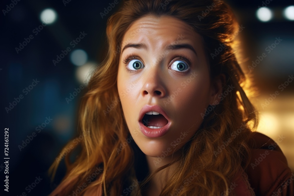 A woman with a surprised expression on her face. Suitable for various uses A woman with a surprised expression on her face. Suitable for various uses