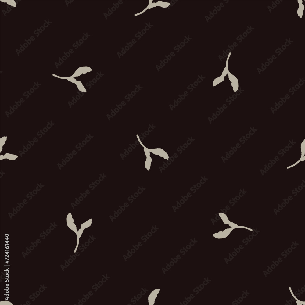 Obraz premium Masculine vector floral pattern with organic botanical shapes. Modern bold black white flower print, design in neutral scandi style.