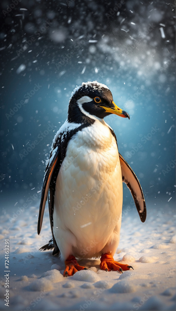 penguin on the snow penguin on the snow