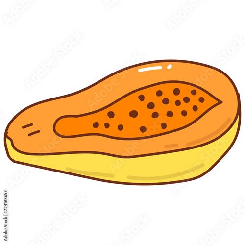 papaya cartoon doodle