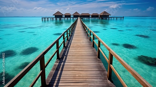 Maldivian Resort: Wooden Bungalows on Water © Nick Alias
