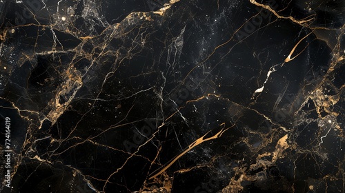 back marble Nero marquina wallpaper background with hints of gold, luxurious, black photo
