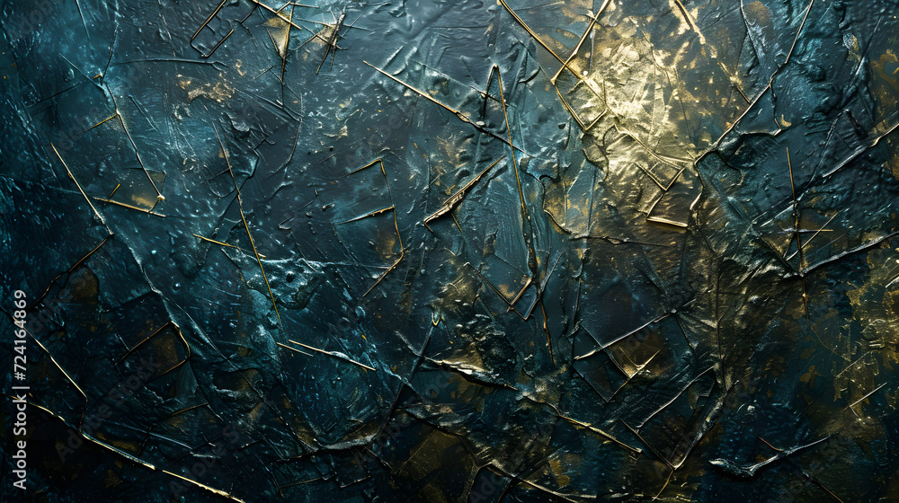 Abstract Painting With Gold and Blue Colors Abstract Painting With Gold and Blue Colors