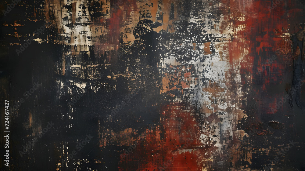 Fototapeta premium Abstract Painting With Red and Black Colors