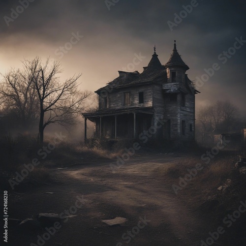 Solitary Abode: An Eerie House Surrounded by Desolation