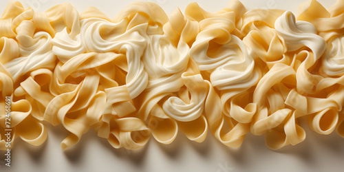 Pasta noodles with white cream sauce