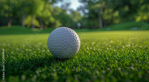 Close-Up of Golf Ball on Tee at Sunset