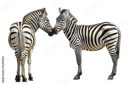 A heartwarming sketch capturing the gentle bond between two terrestrial animals  as two zebras share a moment of affection by touching noses in the wild