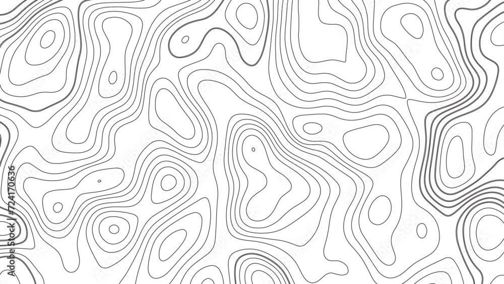 Abstract circle lines background. Topographic map. Abstract blank detailed topographic contour map. Background of the topographic map. Line topography map contour background