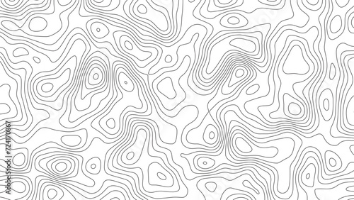 Abstract circle lines background. Topographic map. Abstract blank detailed topographic contour map. Background of the topographic map. Line topography map contour background