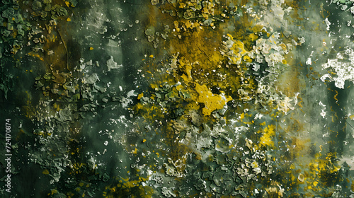 Wallpaper Mural Painting of Green and Yellow Paint on a Wall Torontodigital.ca