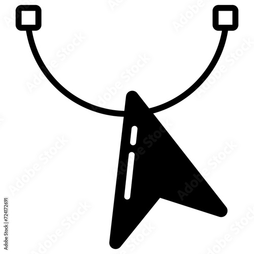 Reshape tool glyph and line vector illustration