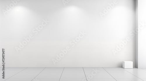 Mate and white modern minimalistic interior  background wall mockup 3d render