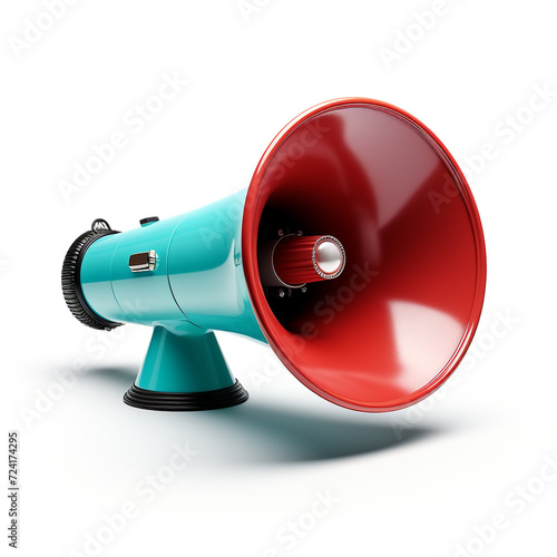 Megaphone isolate, style png with White background, illustration, long distance view, object in the center of the image сreated with Generative Ai