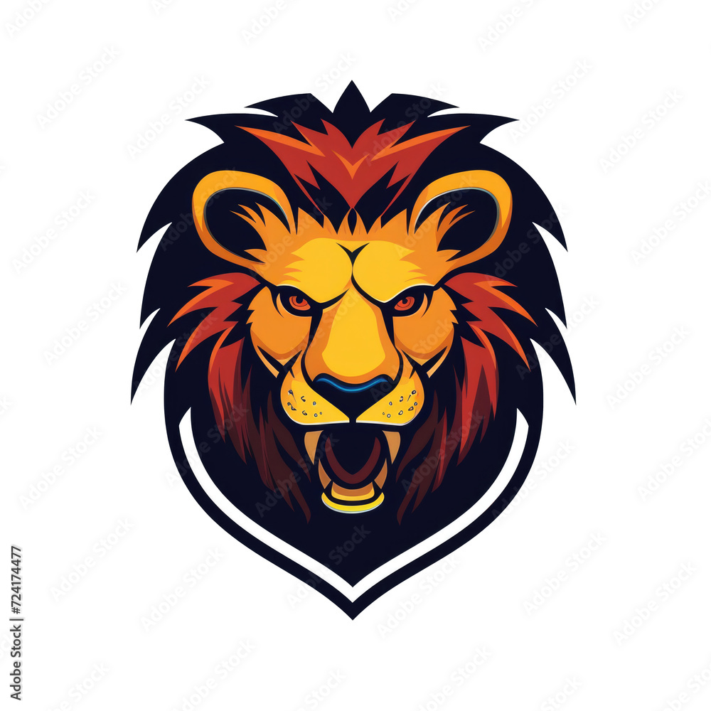  illustration of a lion mascot Isolated