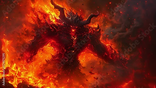 Amidst the raging flames and billowing smoke, the demon slayers determination burned bright as he fought against the demonic forces, his eyes never wavering from his goal. Fantasy animation