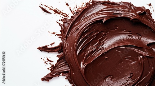 Smear of tasty chocolate paste on a white background, tasty chocolate paste, chocolate paste, dark chocolate ads, chocolate isolated, chocolate paste closeup, chocolate day 