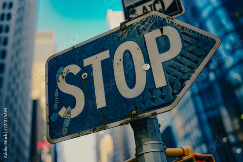 Halt und Verfall: Heruntergekommenes Schild mit der Aufschrift 'STOP' verströmt nostalgische Authentizität und erzählt Geschichten vergangener Zeiten.