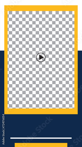 video frame transparent compatible with any platform for video conferencing and live streaming landscape dimension 9:16 with modern color and simple With a blue and yellow color concept