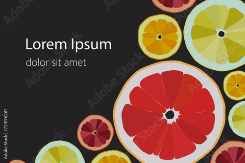 Vector template banner with citrus