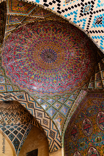 Nasir Al-Mulk Mosque in Shiraz, Iran, also known as Pink Mosque