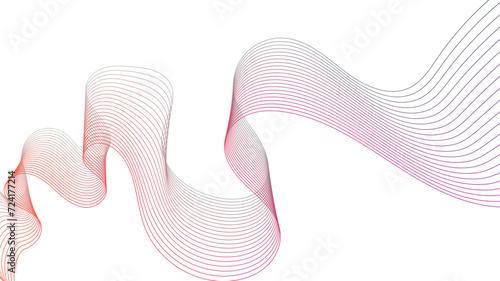 Abstract colorful gradient wavy flowing line blend vector isolated on a transparent background. wavy line pattern.	